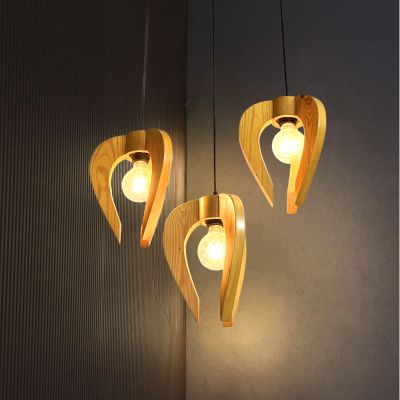 ĐÈN THẢ TRẦN GỖ CÁNH HOA