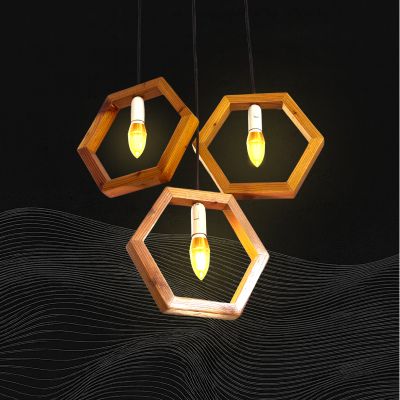 ĐÈN TREO TRẦN GỖ TỔ ONG VINTAGE