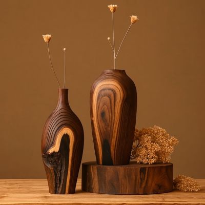 Bình hoa gỗ thủ công