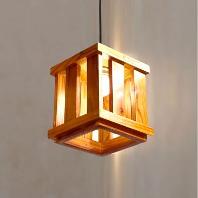 ĐÈN TREO TRẦN GỖ HỘP SÁNG MỘC