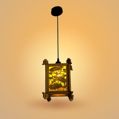 ĐÈN THẢ TRẦN TỨ GIÁC LÁ SEN